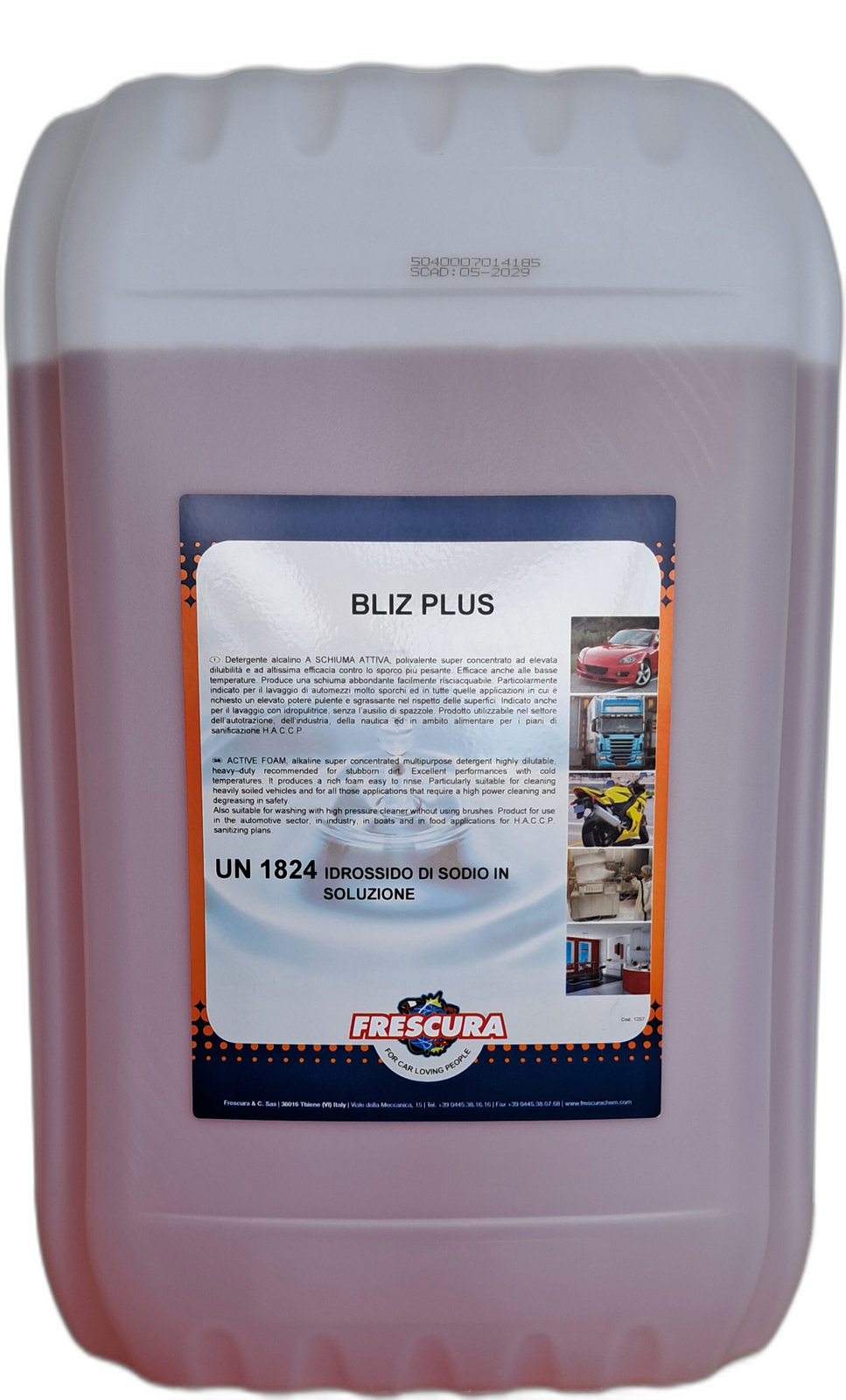 Frescura BLIZ PLUS - Detergente Schiuma Attiva Superconcentrato per Veicoli Molto Sporchi